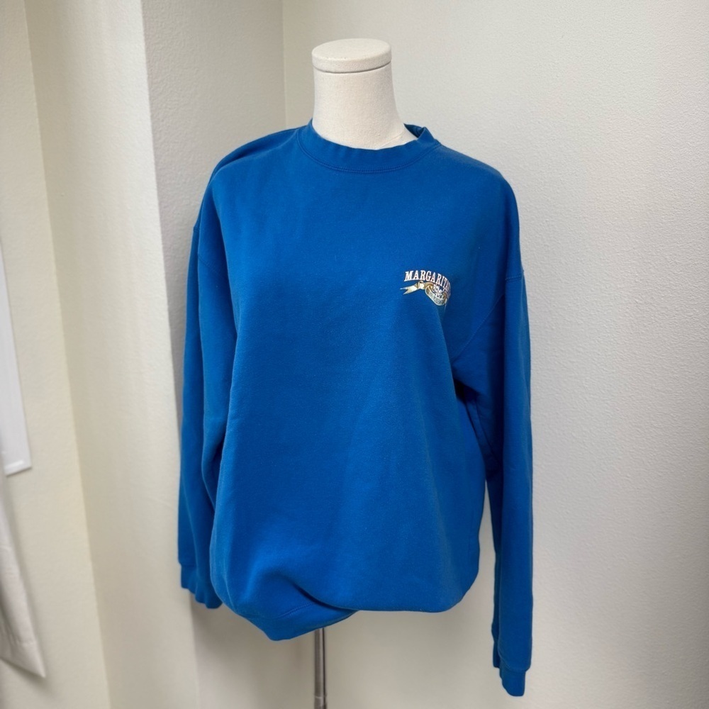 Margaritaville Vibrant Blue Crewneck Sweatshirt Unisex Size Large